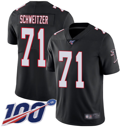 Atlanta Falcons Limited Black Men Wes Schweitzer Alternate Jersey NFL Football #71 100th Season Vapor Untouchable->atlanta falcons->NFL Jersey